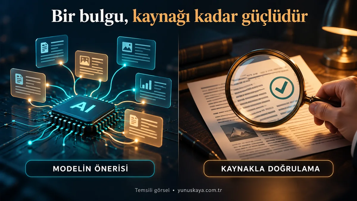 Yapay zekâ önerilerinin orijinal kaynak üzerinden doğrulanması