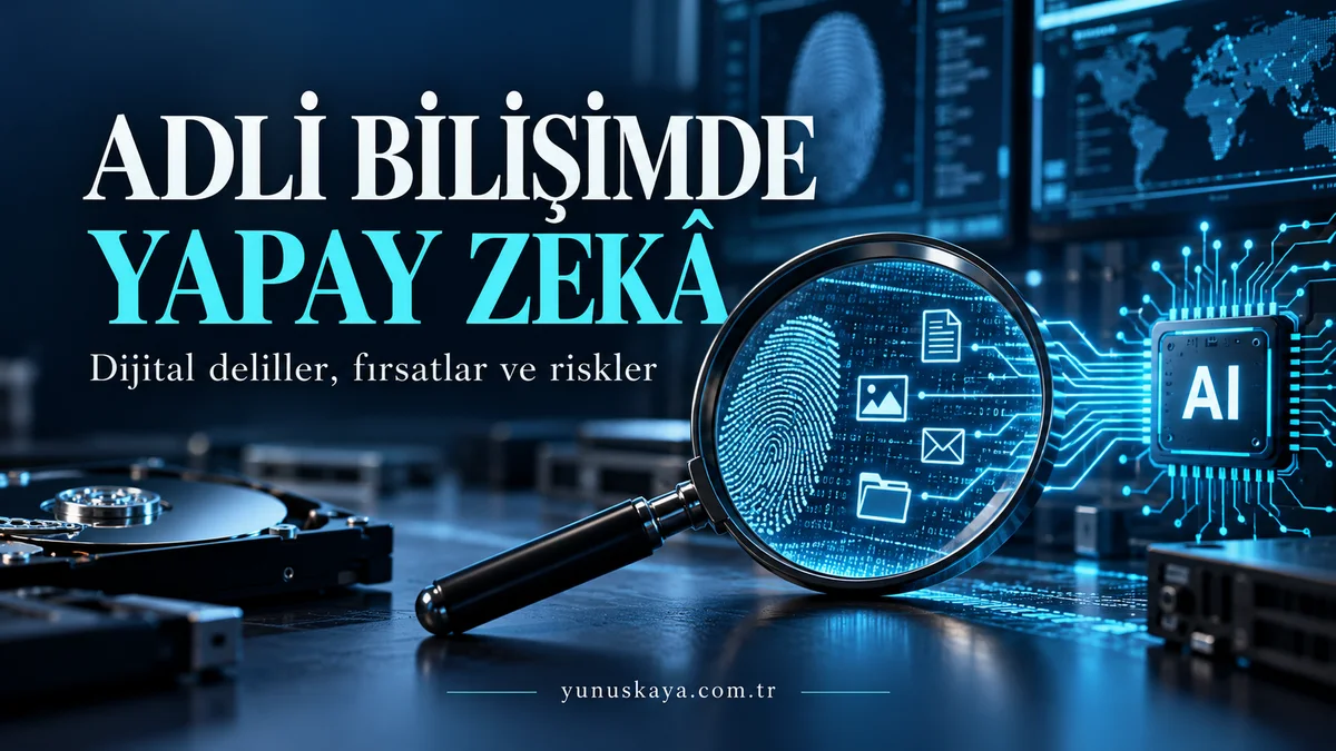 Adli bilişimde yapay zekâ: dijital deliller, fırsatlar ve riskler başlıklı kapak